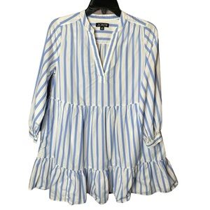 J Crew Tiered cotton poplin mini dress in Barrie stripe XXS
